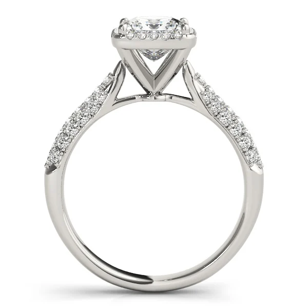 Multirow Pavé Halo Engagement Ring - Image 2