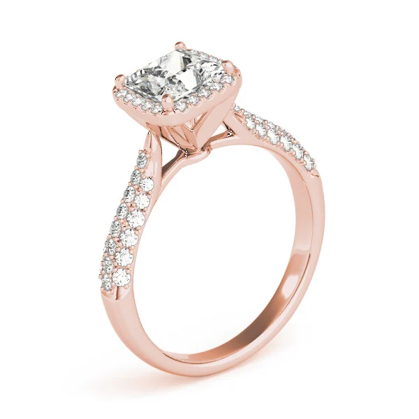 Multirow Pavé Halo Engagement Ring - Image 12