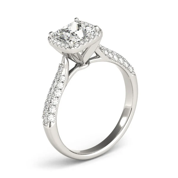Multirow Pavé Halo Engagement Ring - Image 4