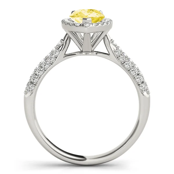 Multirow Pavé Halo Engagement Ring - Image 14
