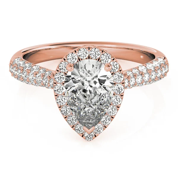 Multirow Pavé Halo Engagement Ring - Image 11