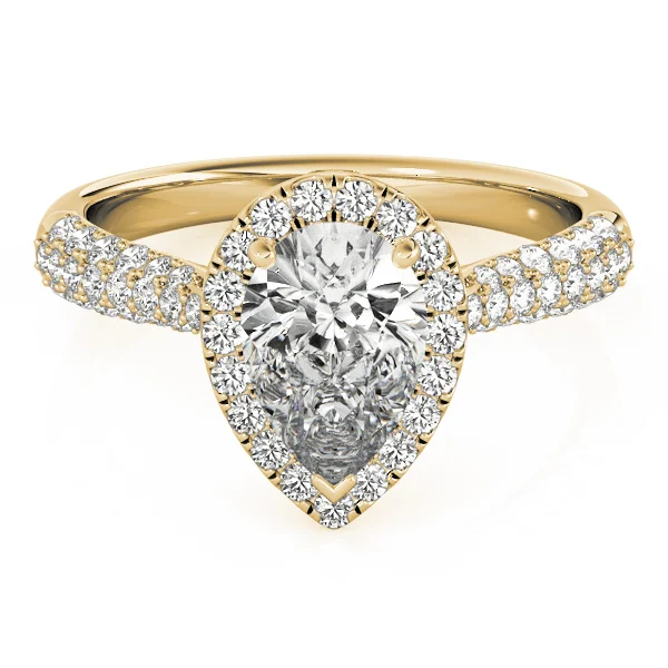 Multirow Pavé Halo Engagement Ring - Image 7