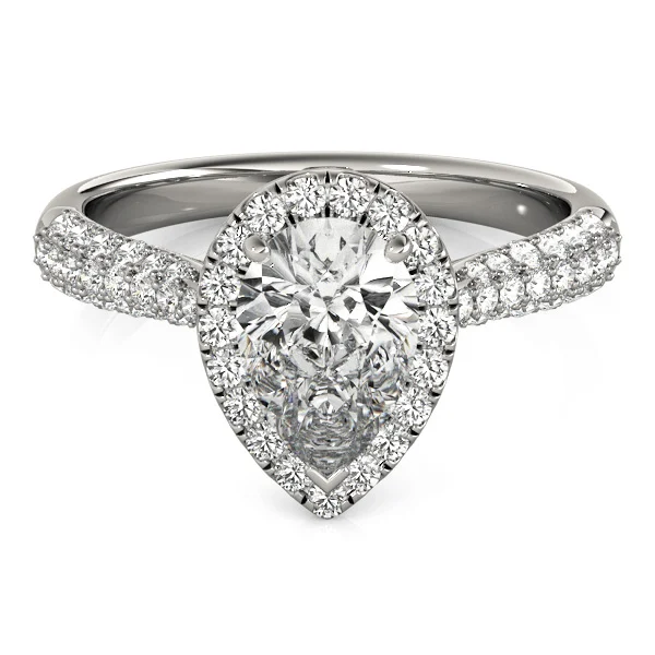 Multirow Pavé Halo Engagement Ring - Image 3