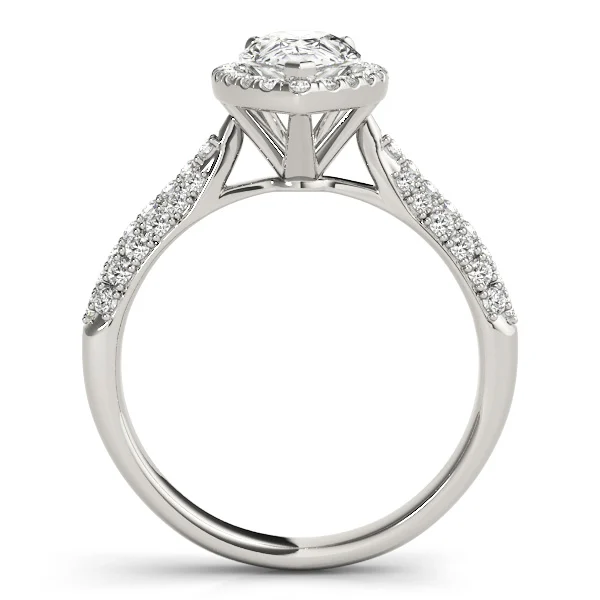 Multirow Pavé Halo Engagement Ring - Image 2