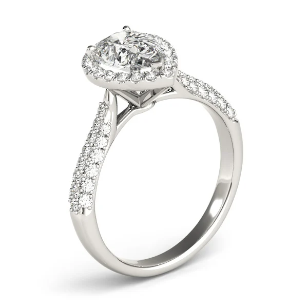 Multirow Pavé Halo Engagement Ring - Image 4