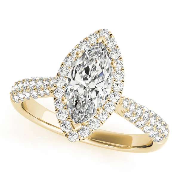 Multirow Pavé Halo Engagement Rings - Image 5