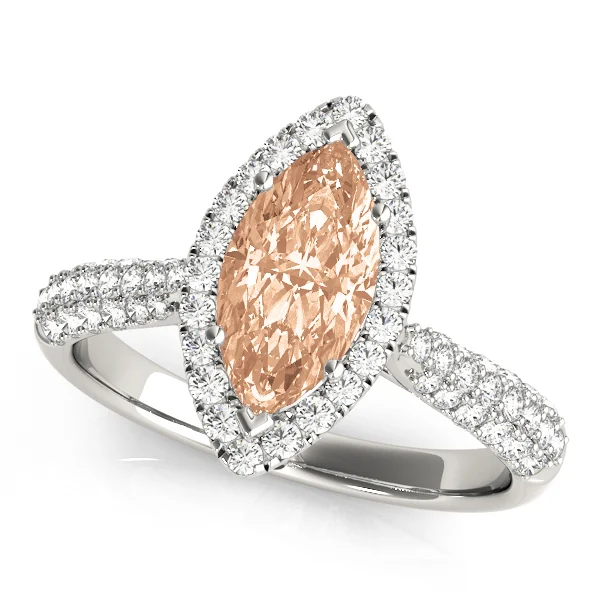 Multirow Pavé Halo Engagement Rings - Image 13
