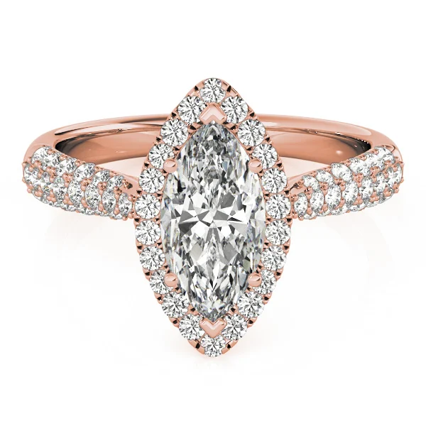 Multirow Pavé Halo Engagement Rings - Image 11