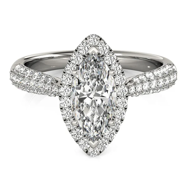 Multirow Pavé Halo Engagement Rings - Image 3
