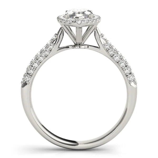 Multirow Pavé Halo Engagement Rings - Image 2