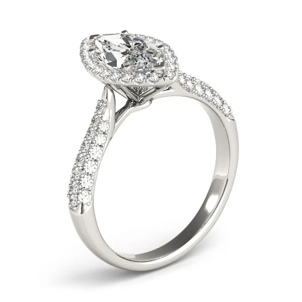 Multirow Pavé Halo Engagement Rings - Image 4