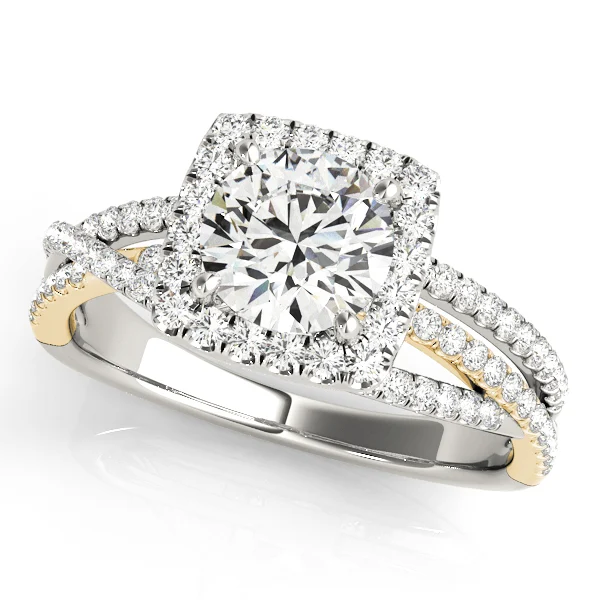Multirow Twisted Shank Cushion Halo Engagement Ring - Image 5