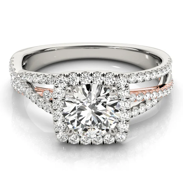 Multirow Twisted Shank Cushion Halo Engagement Ring - Image 11