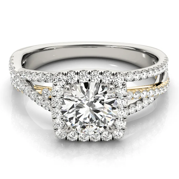 Multirow Twisted Shank Cushion Halo Engagement Ring - Image 7