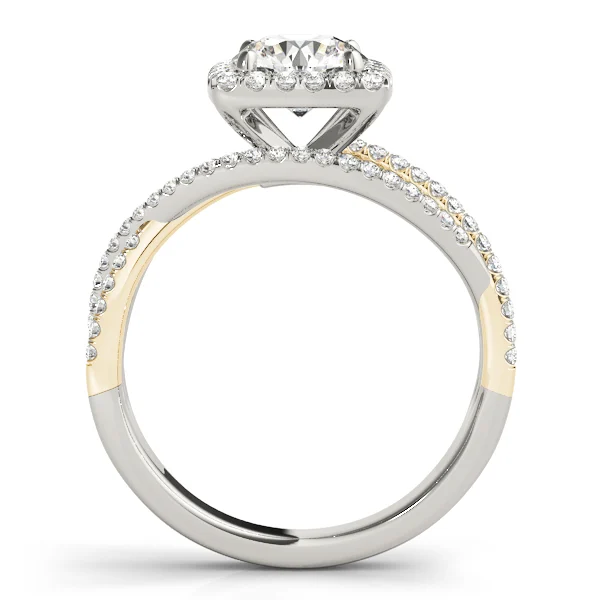 Multirow Twisted Shank Cushion Halo Engagement Ring - Image 6