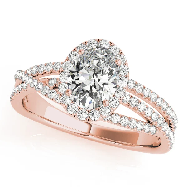 Multirow Oval Halo Engagement Ring - Image 11