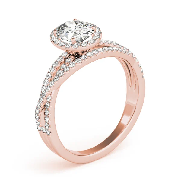 Multirow Oval Halo Engagement Ring - Image 14