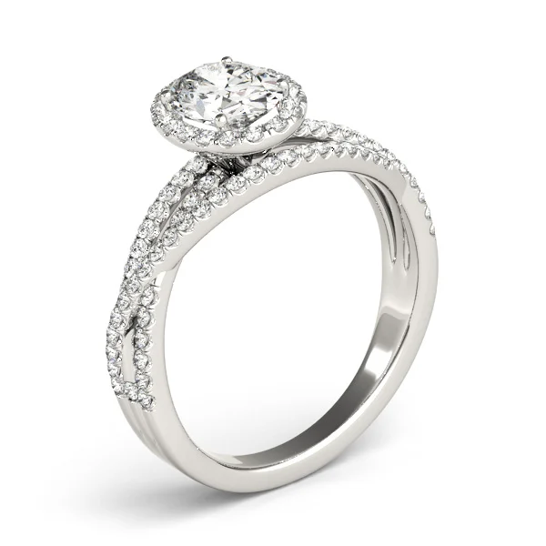 Multirow Oval Halo Engagement Ring - Image 4