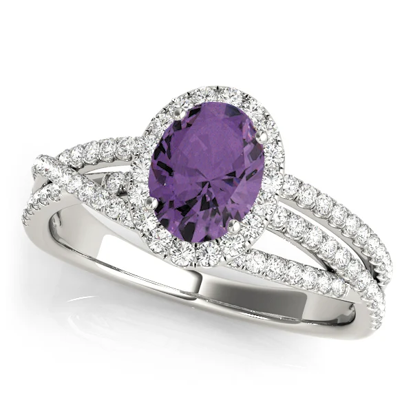Multirow Oval Halo Engagement Ring - Image 5