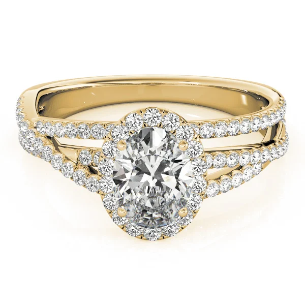 Multirow Oval Halo Engagement Ring - Image 9