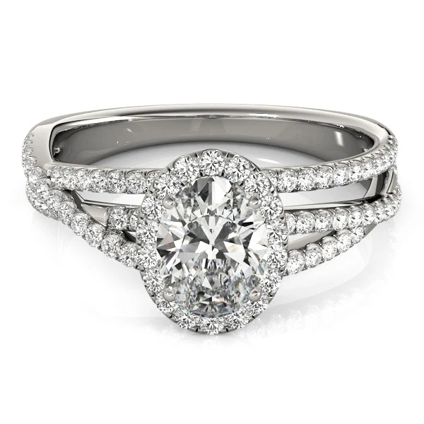 Multirow Oval Halo Engagement Ring - Image 3