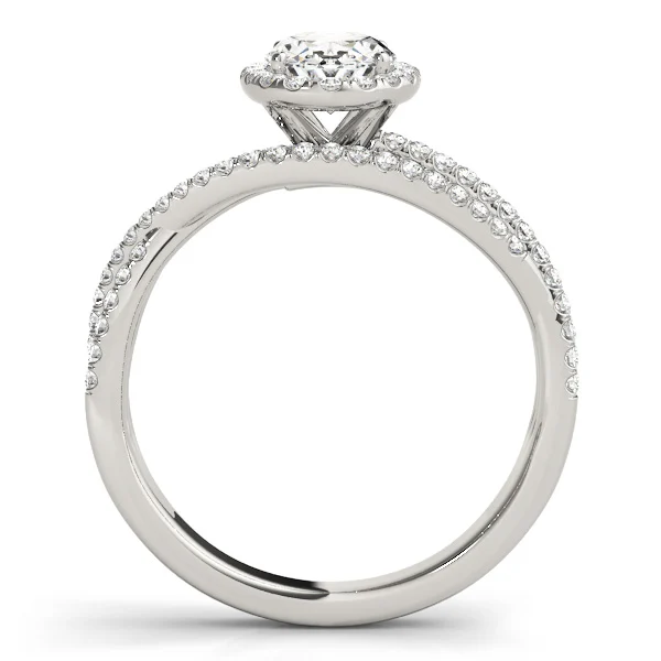 Multirow Oval Halo Engagement Ring - Image 2