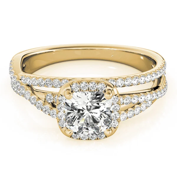 Multirow Twisted Shank Cushion Halo Engagement Ring - Image 7