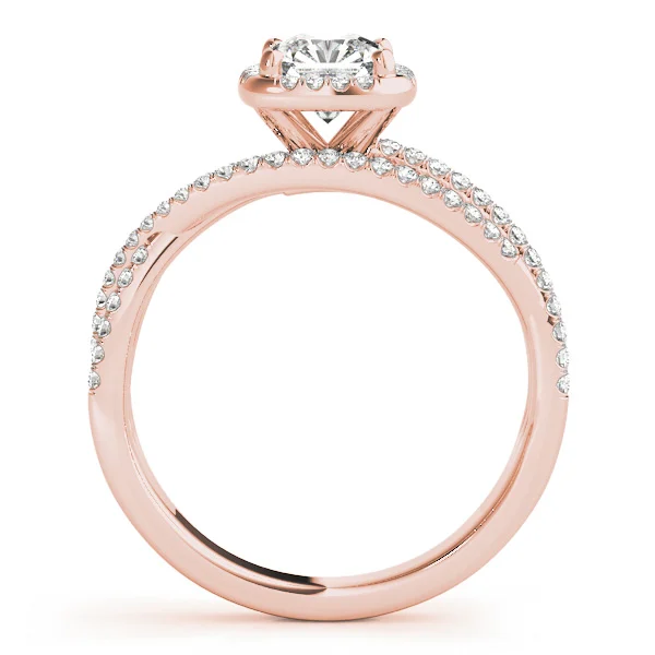 Multirow Twisted Shank Cushion Halo Engagement Ring - Image 10