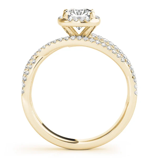 Multirow Twisted Shank Cushion Halo Engagement Ring - Image 6