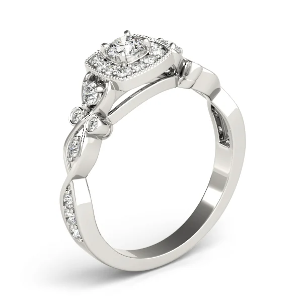 Vintage Style Halo Engagement Rings - Image 4