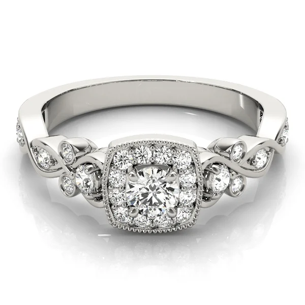 Vintage Style Halo Engagement Rings - Image 3