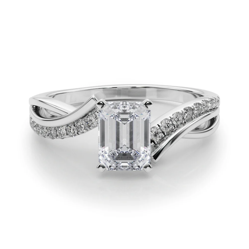 Bypass Single Row Engagement Ring - Image 18