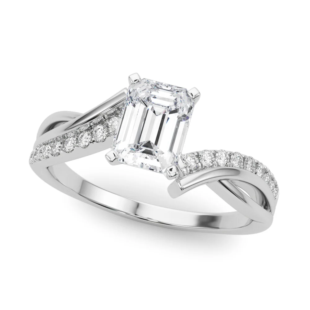 Bypass Single Row Engagement Ring - Image 16