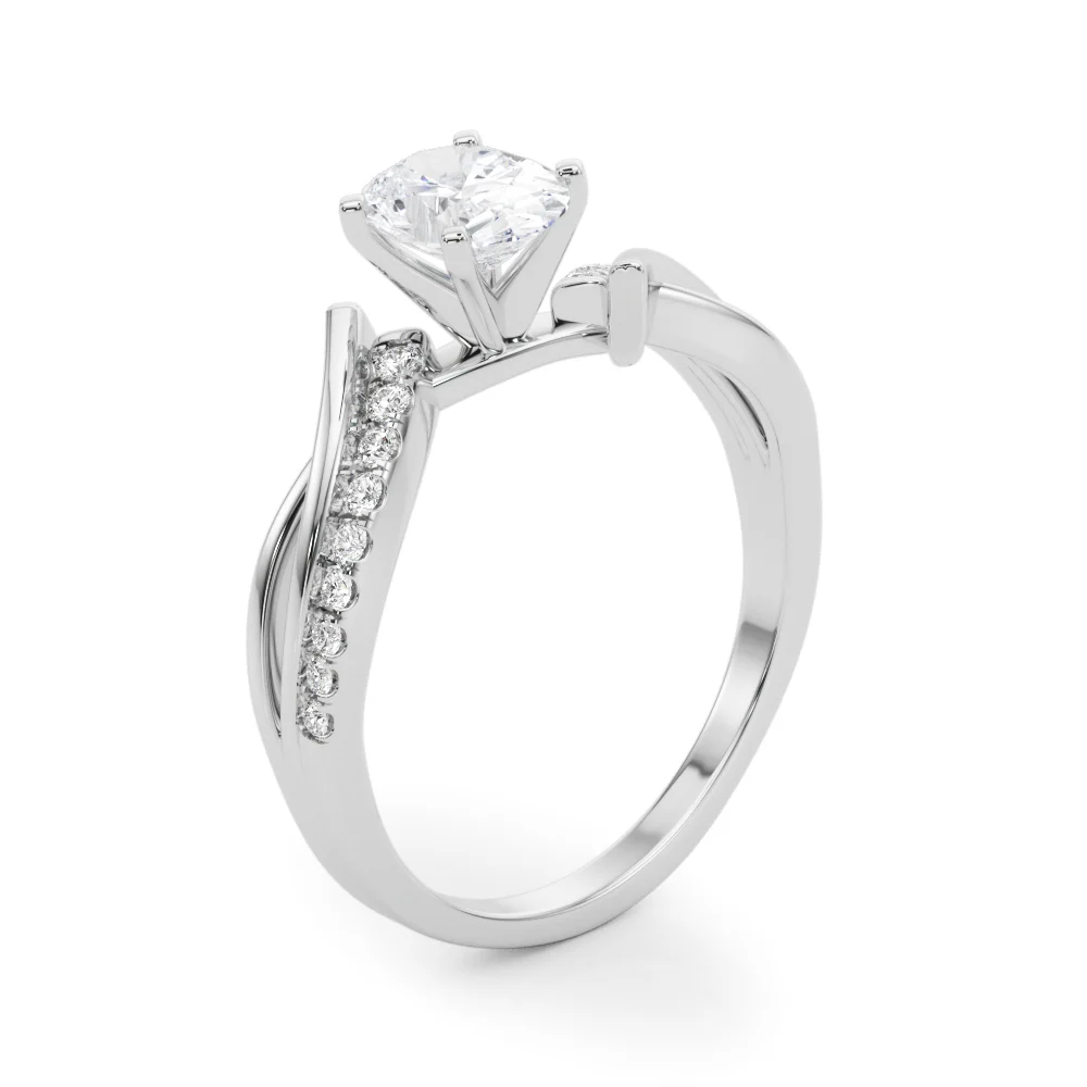 Bypass Single Row Engagement Ring - Image 34