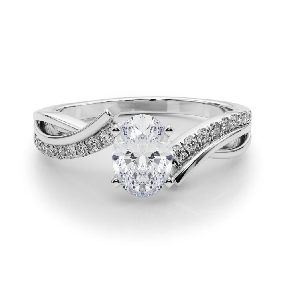 Bypass Single Row Engagement Ring - Image 33