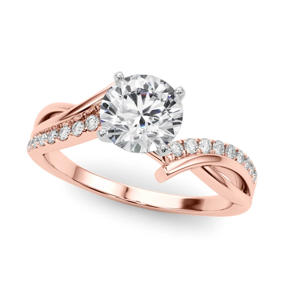 Bypass Single Row Engagement Ring - Image 11