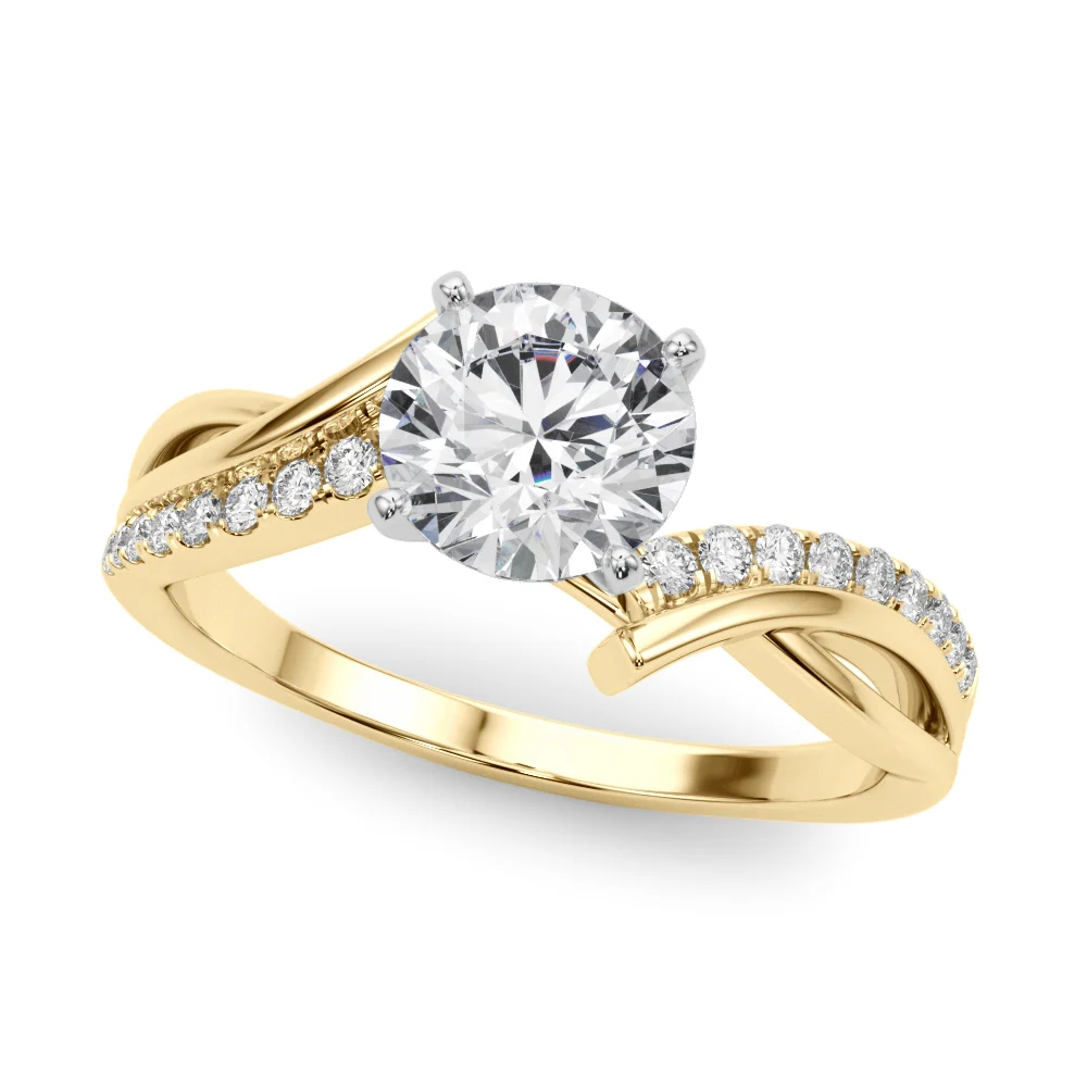 Bypass Single Row Engagement Ring - Image 6