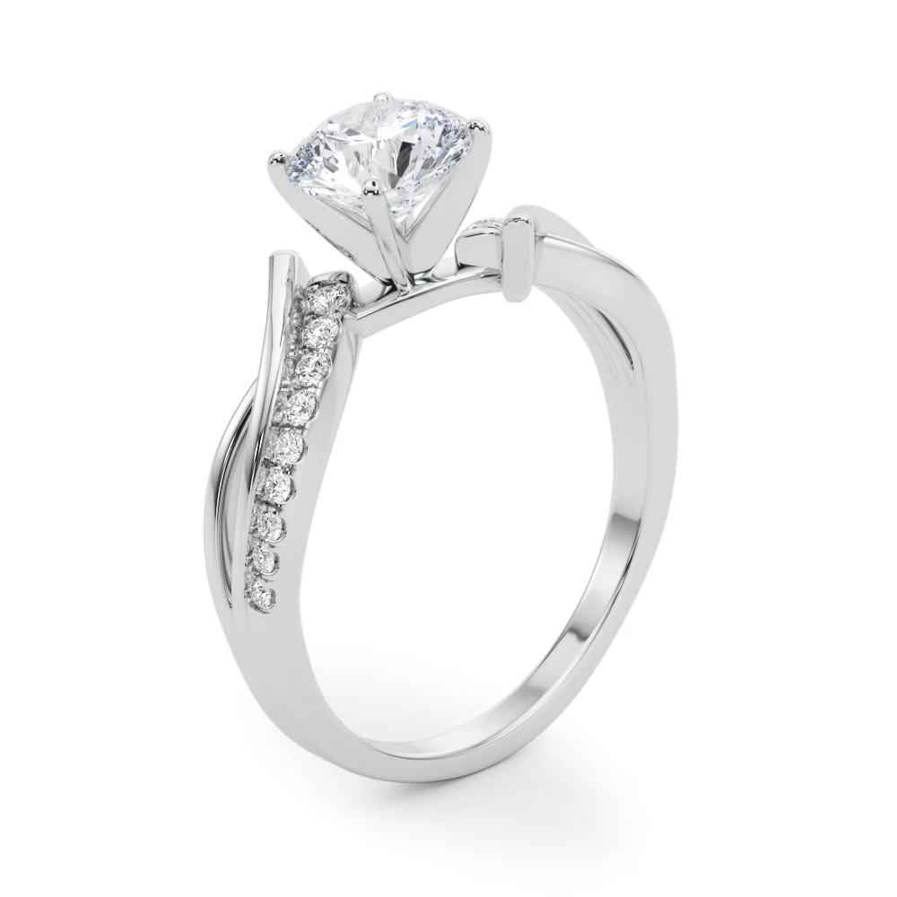 Bypass Single Row Engagement Ring - Image 4