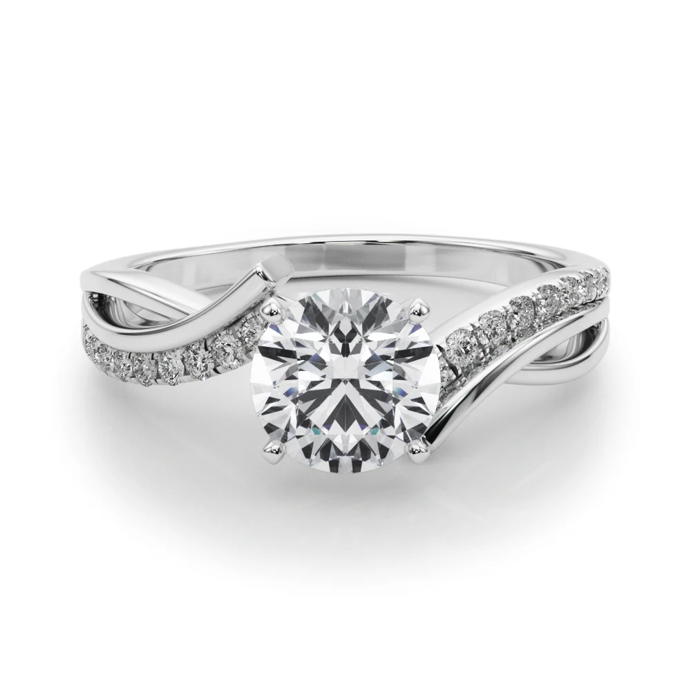 Bypass Single Row Engagement Ring - Image 3