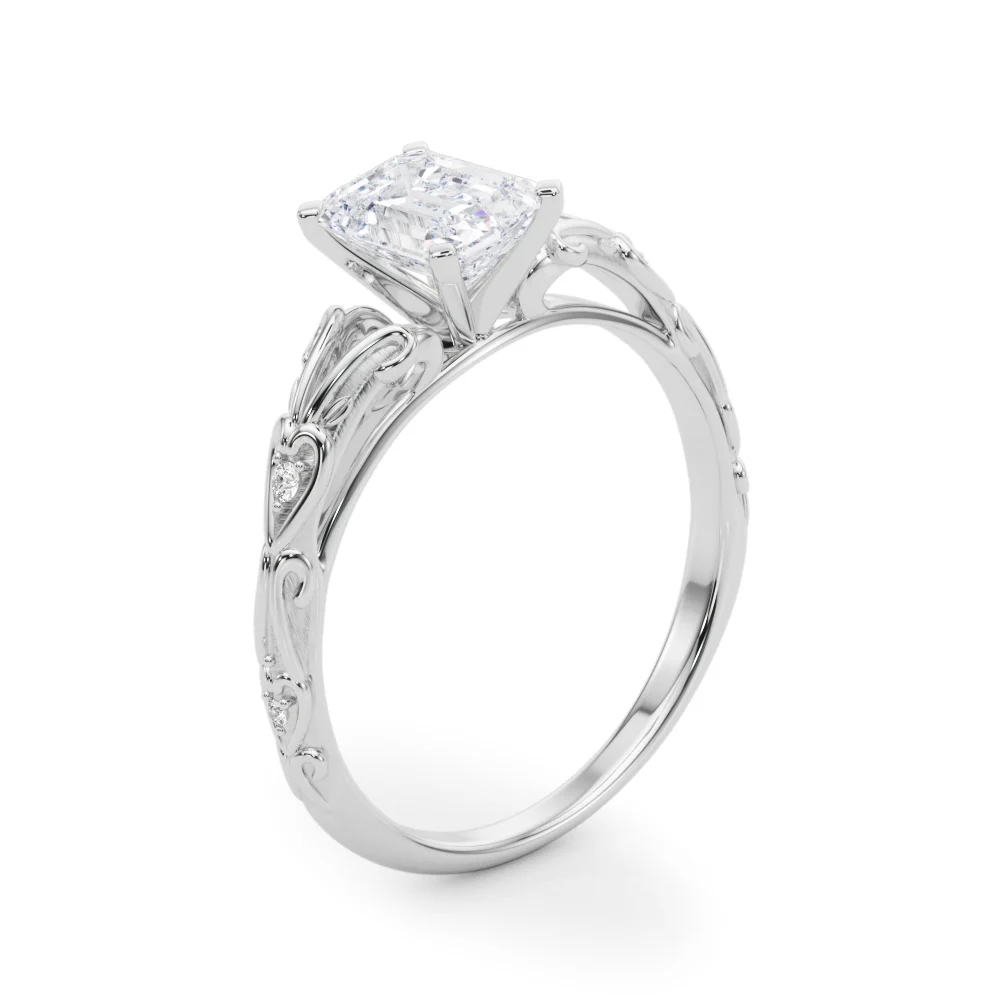 Accented Vintage-Inspired Engagement Ring - Image 19