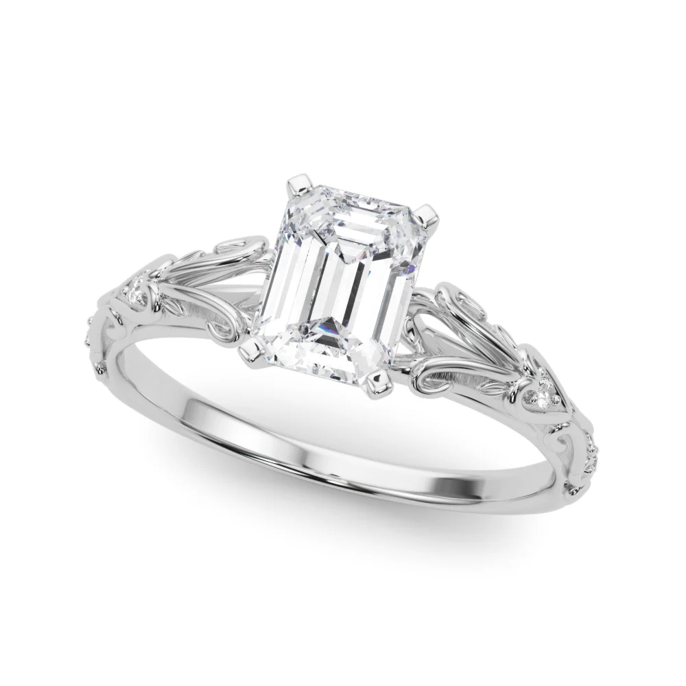 Accented Vintage-Inspired Engagement Ring - Image 16