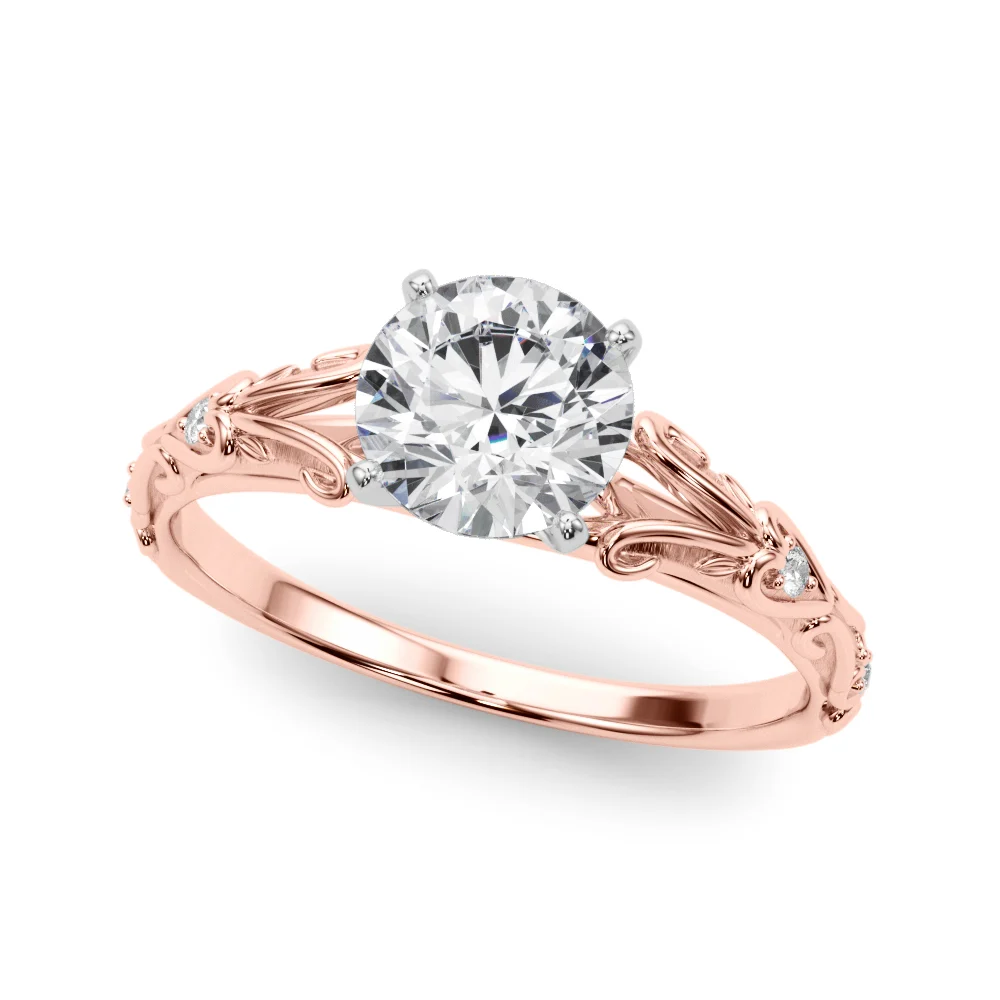 Accented Vintage-Inspired Engagement Ring - Image 11