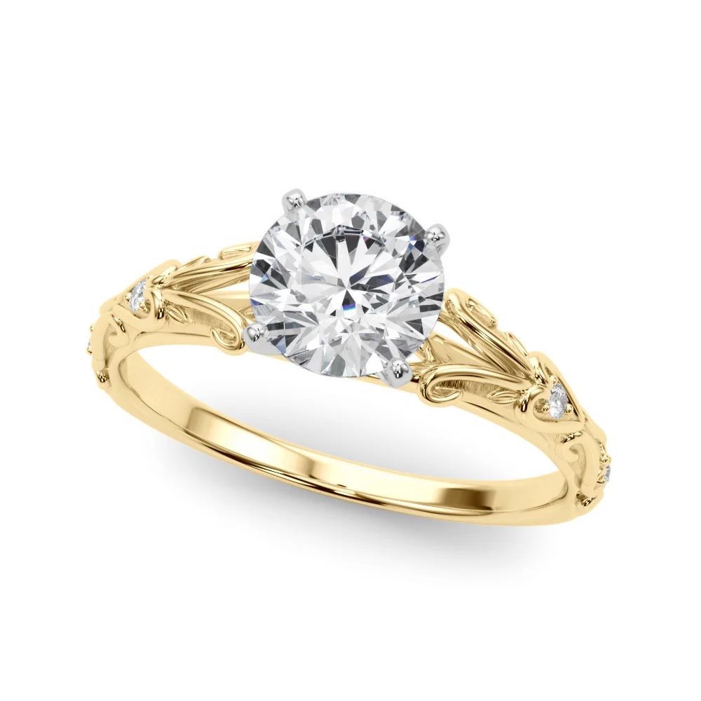 Accented Vintage-Inspired Engagement Ring - Image 6