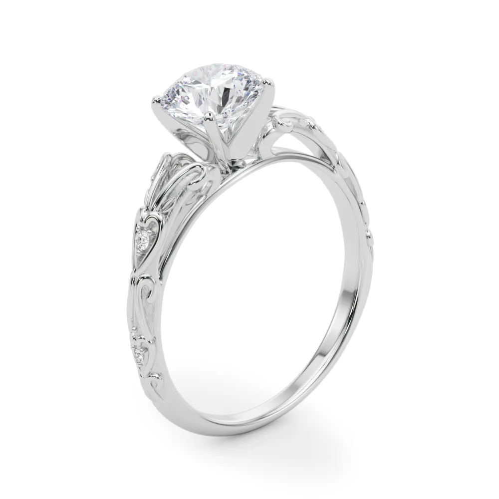 Accented Vintage-Inspired Engagement Ring - Image 4