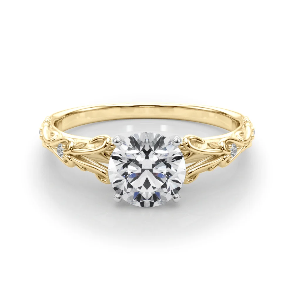 Accented Vintage-Inspired Engagement Ring - Image 8