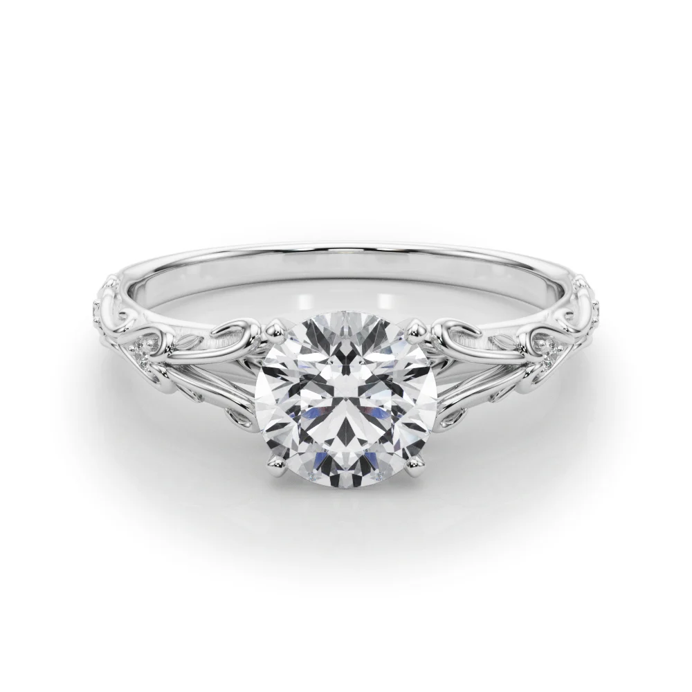 Accented Vintage-Inspired Engagement Ring - Image 3