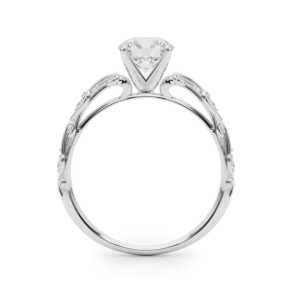 Accented Vintage-Inspired Engagement Ring - Image 2