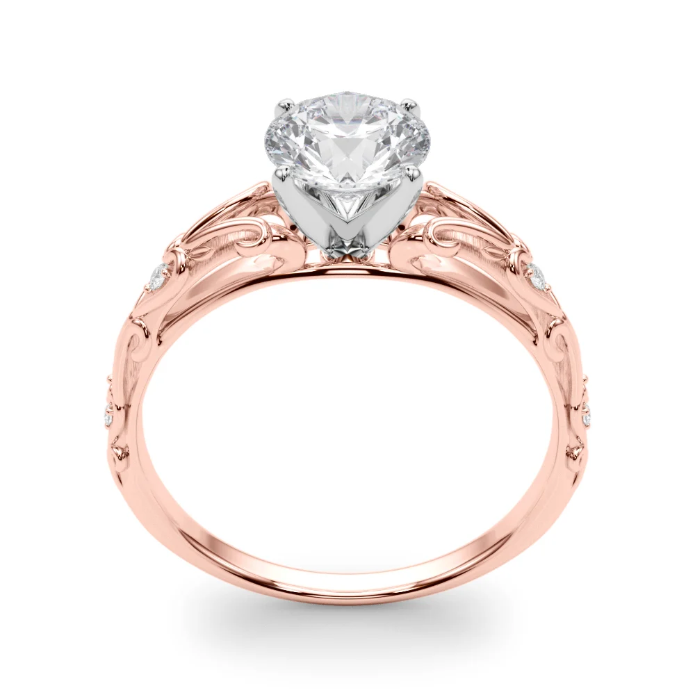 Accented Vintage-Inspired Engagement Ring - Image 15