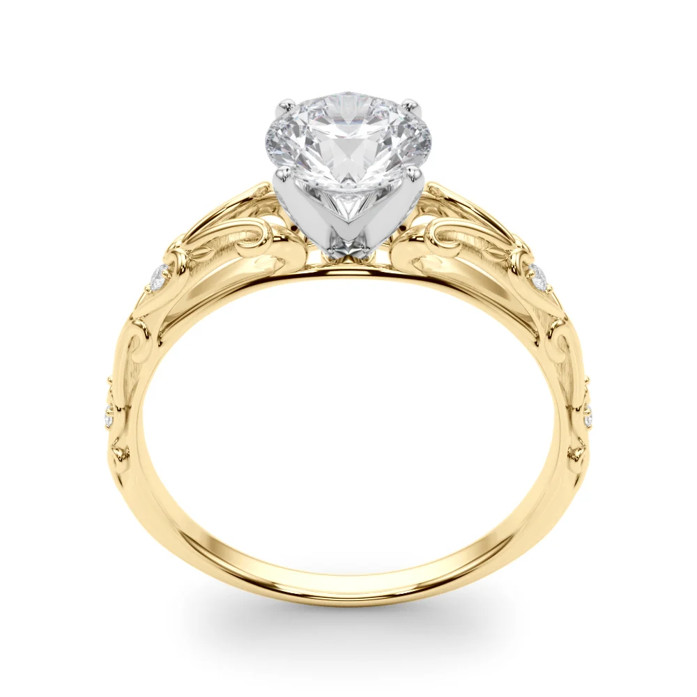 Accented Vintage-Inspired Engagement Ring - Image 10