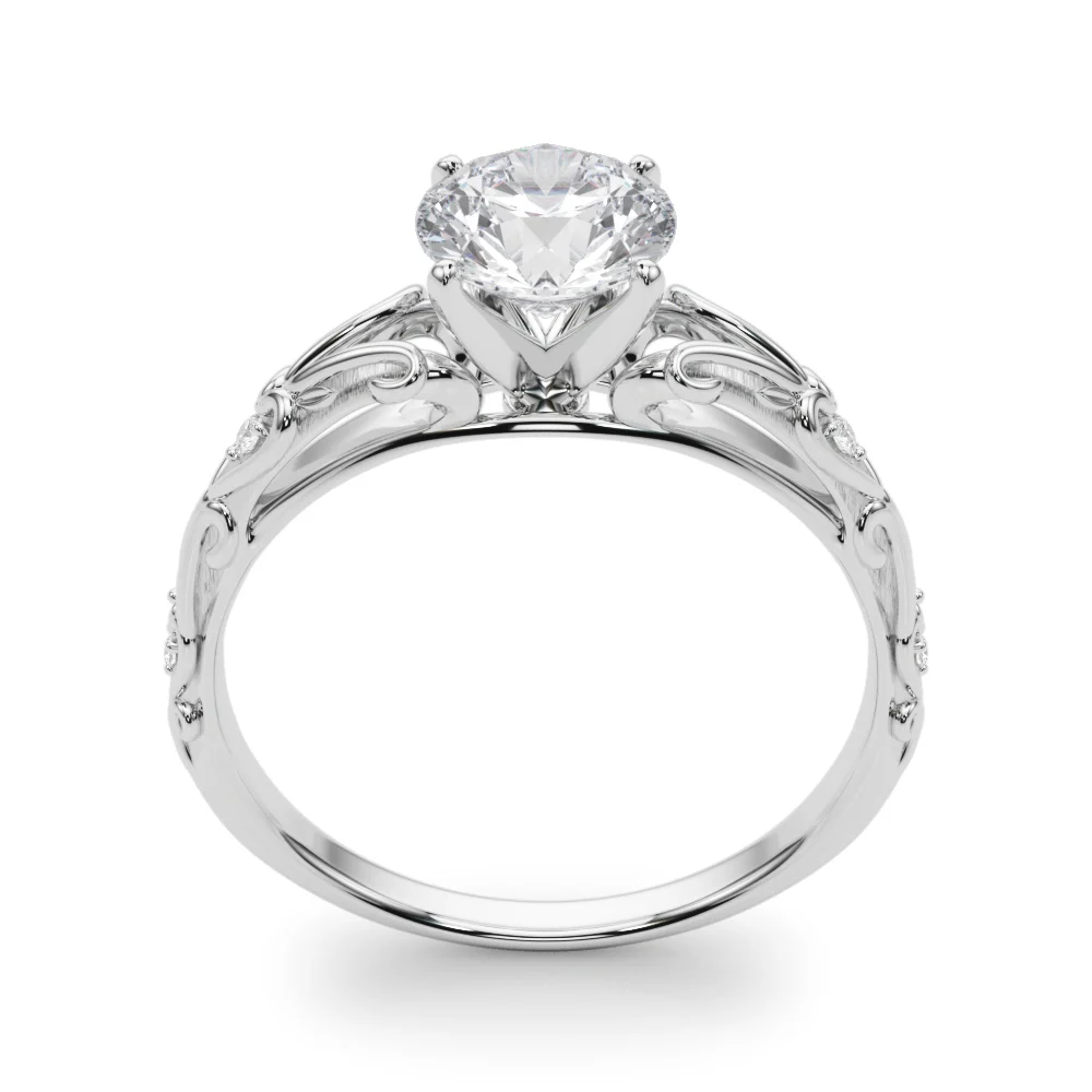 Accented Vintage-Inspired Engagement Ring - Image 5